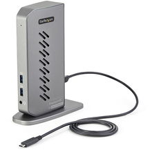 view StarTech USB-C or USB-A Laptop Docking Station - HDMI, DisplayPort, USB-A, GbE