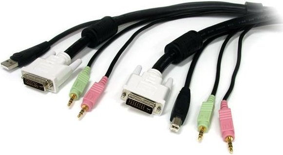 StarTech 1.8m 4-in-1 USB DVI KVM Cable with Audio and Microphone