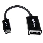 StarTech USB Micro-B Male to USB Type-A Female OTG Adapter - Black