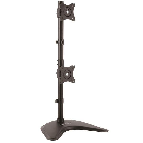 StarTech Heavy Duty Steel Vertical Dual Monitor Desk Stand for 13-27 Inch Monitors - Up to 10kg per Display