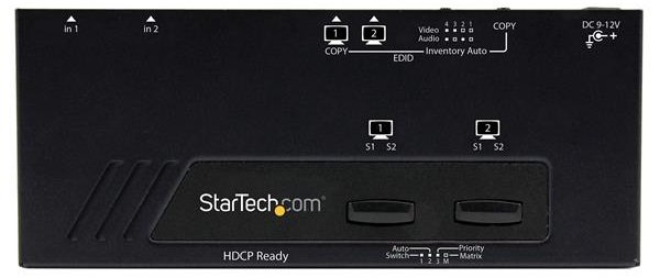 StarTech 2x2 HDMI Matrix Switch w/ Automatic and Priority Switching