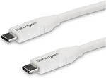 StarTech 2m USB-C Male to Male USB 2.0 Cable with Power Delivery - White