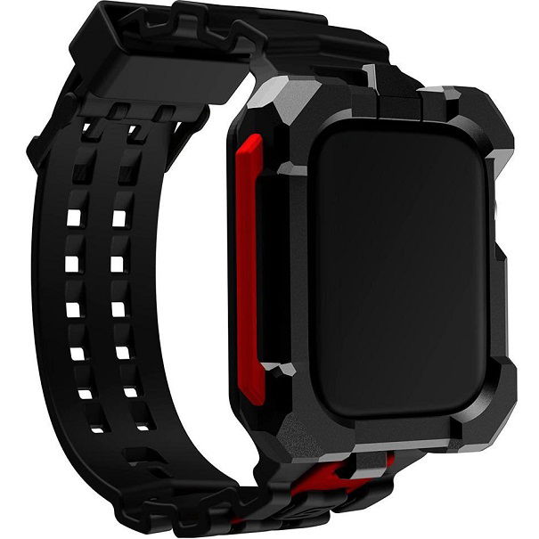 STM Element Case Special Ops Band for 45mm Apple Watch Series 7/8 - Black/Red