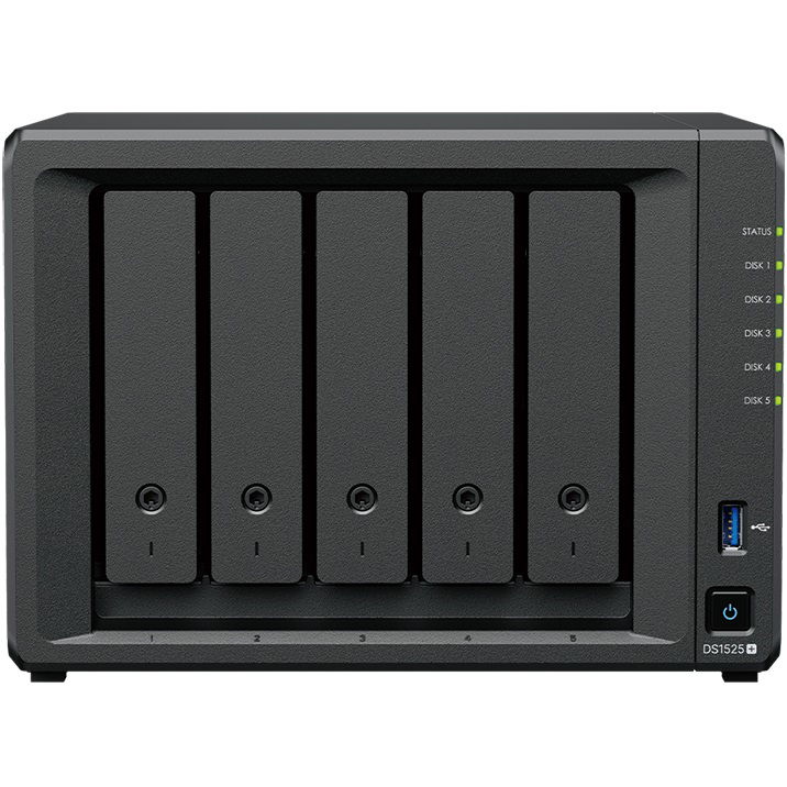 Synology DiskStation DS1525+ 5 Bay 8GB RAM Diskless Tower NAS