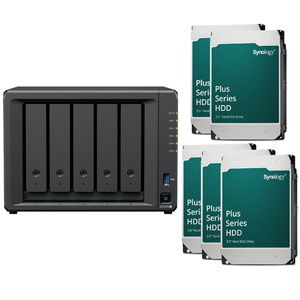 Synology DiskStation DS1525+ 5 Bay 8GB RAM Tower NAS with 5 x 16TB Synology Plus Series Drives