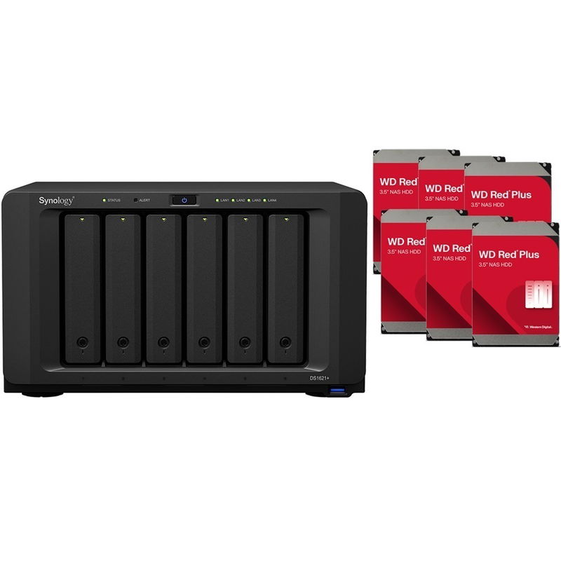 Synology DiskStation DS1621+ 6 Bay 4GB RAM NAS with 6x 8TB Western Digital Red Drives