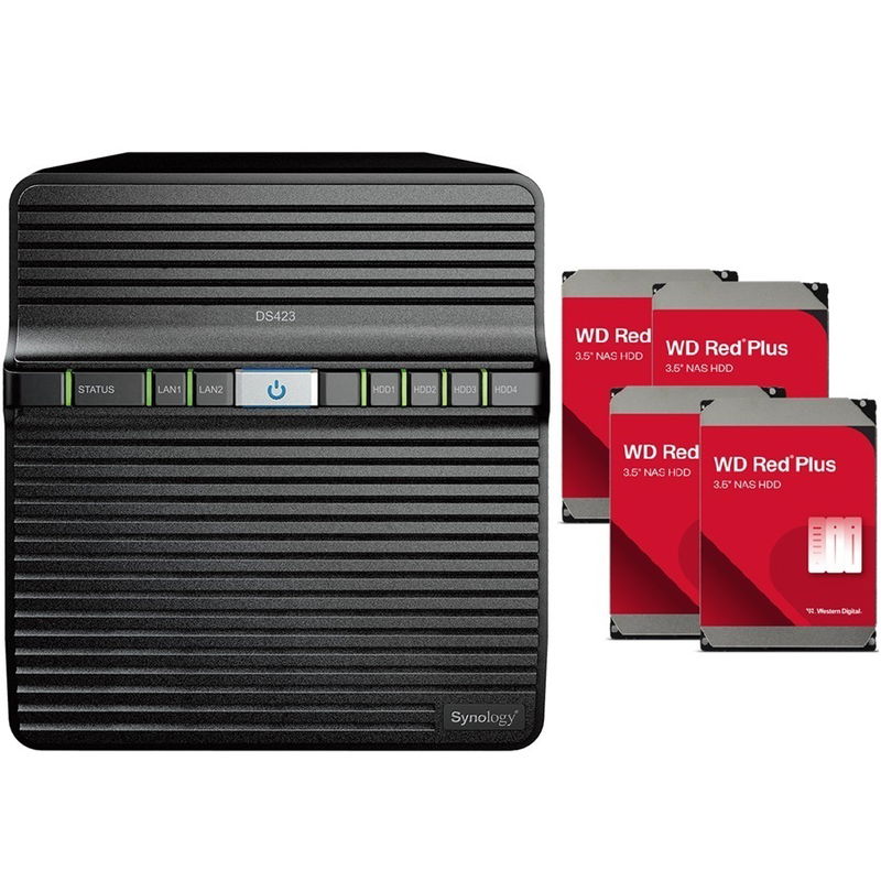 Synology DiskStation DS423 4 Bay 2GB DDR4 RAM Tower NAS with 4x 10TB Western Digital Red Drives