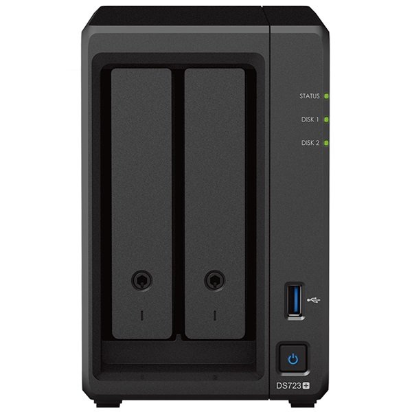 Synology DiskStation DS723+ Dual Bay 2 GB RAM Diskless Tower NAS with 2x 8TB Western Digital Red Drive