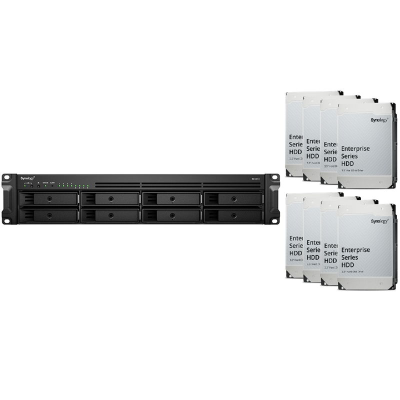 Synology RackStation RS1221+ 8 Bay 4 GB RAM Rackmount NAS with 8 x 12TB Synology Enterprise Series Drives