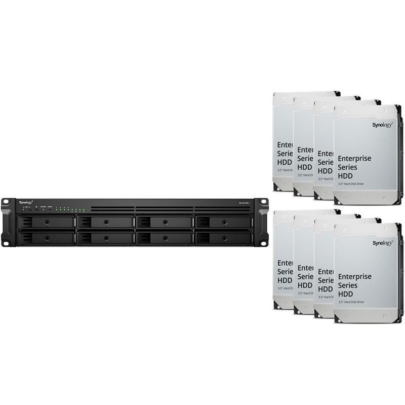 Synology RackStation RS1221RP+ 8 Bay 4GB RAM Rackmount NAS with 8x 16TB Synology Enterprise Drives