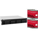 Synology RackStation RS1221RP+ 8 Bay 4GB RAM Rackmount NAS with 8x 2TB Western Digital Red Drives