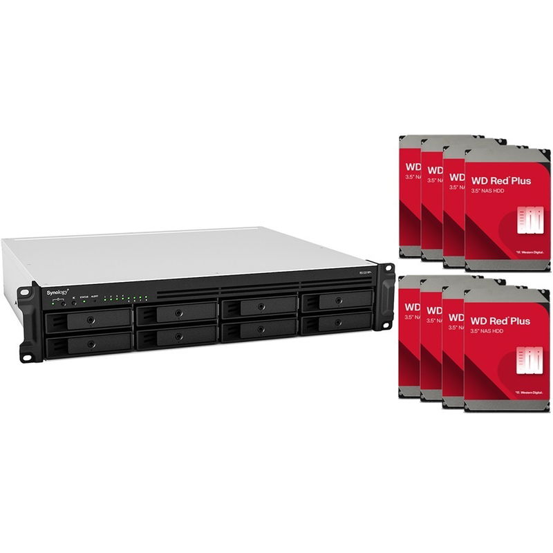 Synology RackStation RS1221RP+ 8 Bay 4GB RAM Rackmount NAS with 8x 2TB Western Digital Red Drives