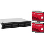 Synology RackStation RS1221RP+ 8 Bay 4GB RAM Rackmount NAS with 8x 6TB Western Digital Red Drives