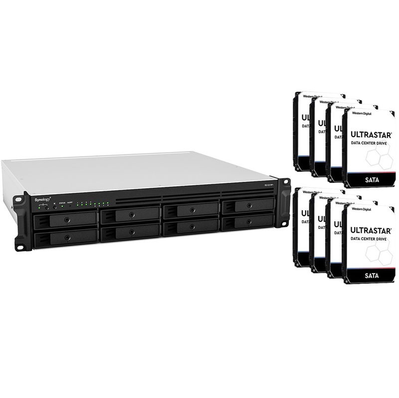 Synology RackStation RS1221RP+ 8 Bay 4GB RAM Rackmount NAS with 8x 10TB Western Digital Enterprise Drives