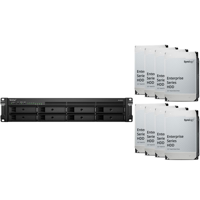 Synology RackStation RS1221RP+ 8 Bay 4GB RAM Rackmount NAS with 8x 12TB Synology Enterprise Drives