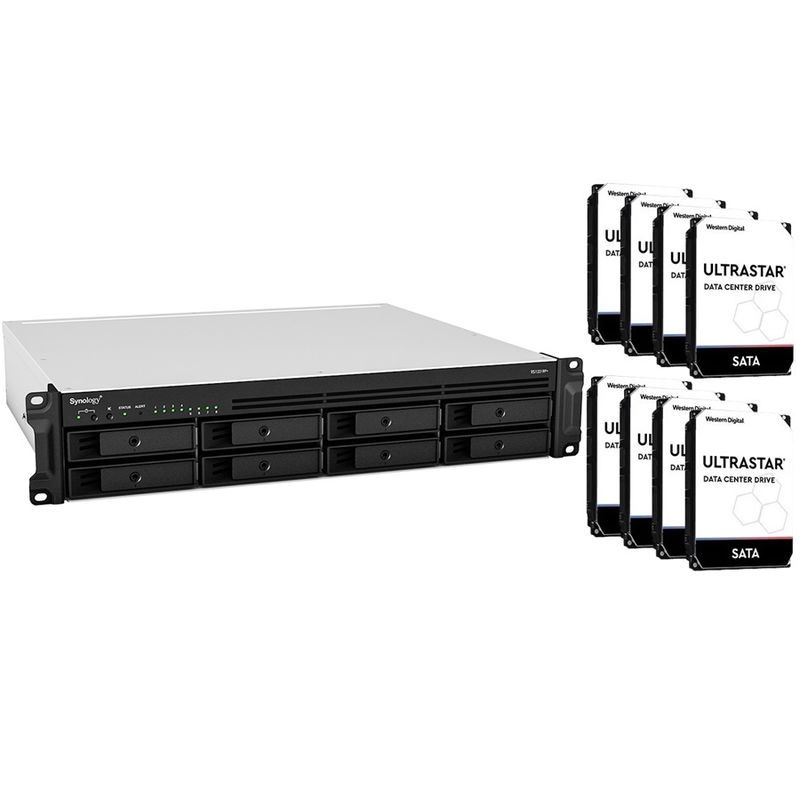 Synology RackStation RS1221RP+ 8 Bay 4GB RAM Rackmount NAS with 8x 12TB Western Digital Enterprise Drives
