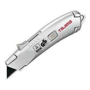 Tajima VR103 Self-Retractable Safety Utility Knife with Blades - Silver