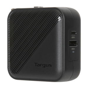 Targus APA803GL 65W USB-C and USB-A GaN Wall Charger with Travel Adapters - Black