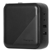 view Targus PowerElite 100W USB-C and USB-A GaN Wall Charger with Travel Adapters - Black