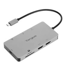 view Targus USB-C Dual 4K Docking Station for Notebooks with 100W Power Delivery - 2x USB-A, 1x USB-C, 1x RJ4, 2x HDMI, 1x SD/Micro SD
