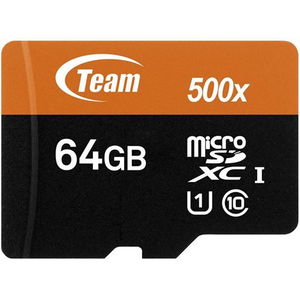 Team Group 64GB microSDXC UHS-I U1 Class 10 Card with Adapter- Orange