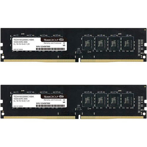 Team Group Elite 64GB (2x32GB) DDR4 3200MHz U-DIMM Desktop Memory