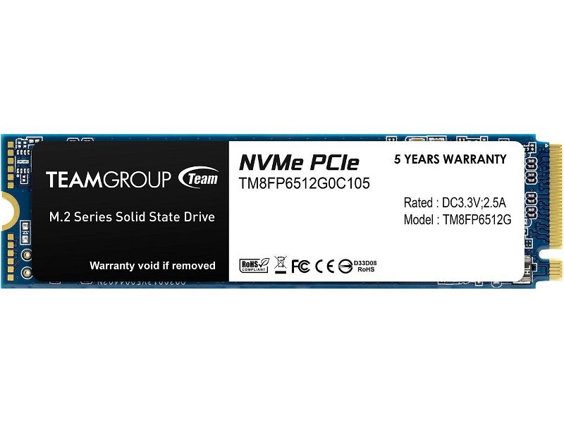 Team Group MP33 512GB M.2 PCI-e Gen3.4 x5 NVMe Solid State Drive