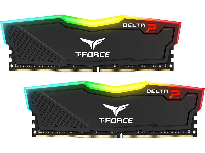 Team Group T-Force Delta 16GB 3200MHz DDR4 DIMM RGB Memory - 2 x 8GB Pack Black