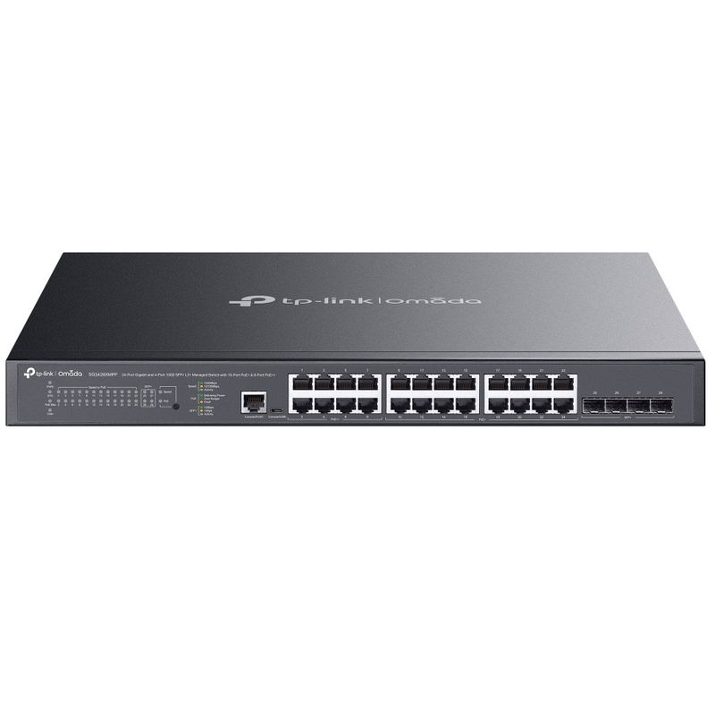 TP-Link SG3428XMPP Omada 24-Port Gigabit and 4-Port 10GE SFP+ L2+ Managed Switch with 16-Port PoE+ & 8-Port PoE++