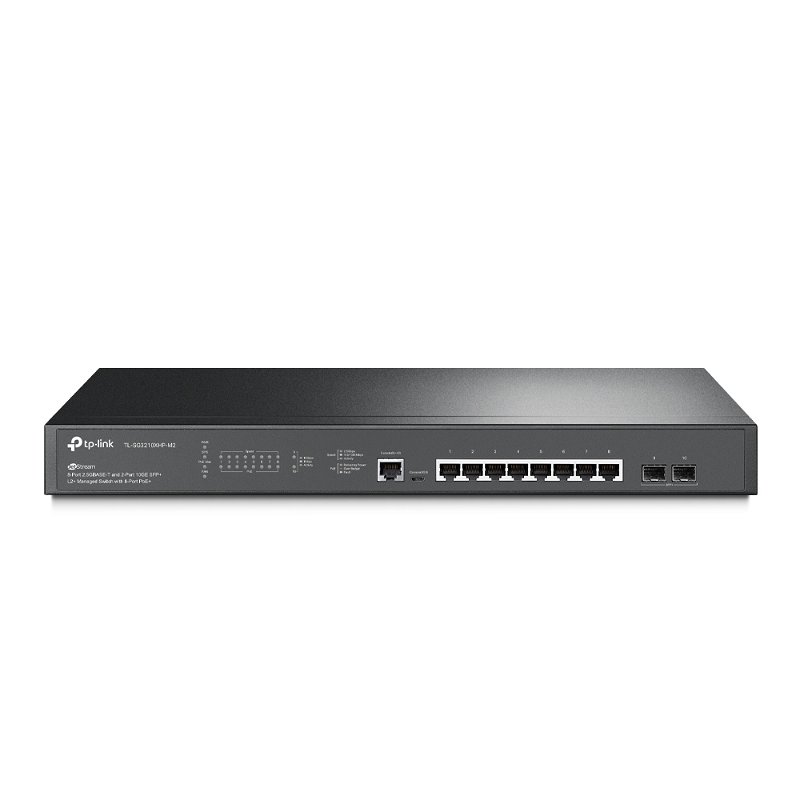 TP-Link JetStream TL-SG3210XHP-M2 8 Port 2.5 GbE PoE Layer 2 Managed Switch with 2x 10GbE SFP+ Ports