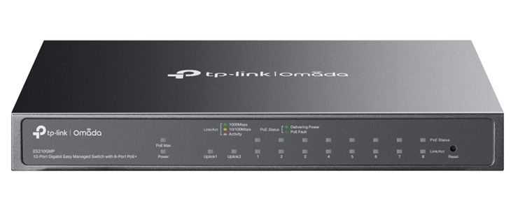 TP-Link ES210GMP Omada 10-Port Gigabit Easy Managed Switch with 8-Port PoE+