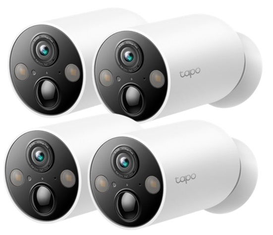 TP-Link Tapo C425 2K 4MP Starlight Wire-Free IR Bullet Outdoor Security Camera - 4 Pack