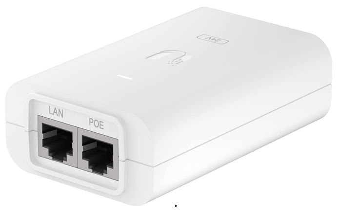 Ubiquiti 24VDC 12W Gigabit PoE Injector - White