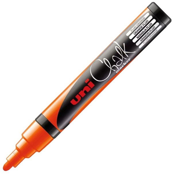 Uni Chalk Marker 1.8-2.5mm Bullet Tip Marker - Fluoro Orange