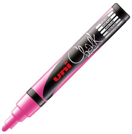 Uni Chalk Marker 1.8-2.5mm Bullet Tip Marker - Fluoro Pink