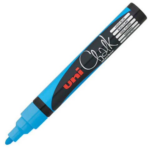Uni Chalk Marker 1.8-2.5mm Bullet Tip Marker - Light Blue