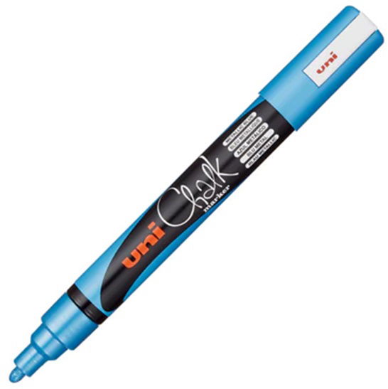 Uni Chalk Marker 1.8-2.5mm Bullet Tip Marker - Metallic Blue