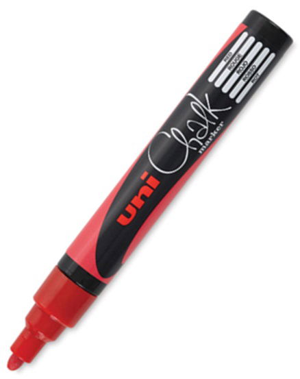 Uni Chalk Marker 1.8-2.5mm Bullet Tip Marker - Red