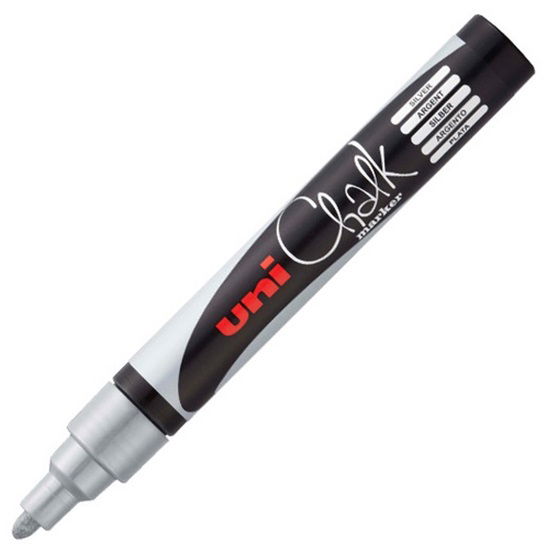 Uni Chalk Marker 1.8-2.5mm Bullet Tip Marker - Silver