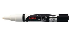 Uni Chalk Marker 0.9-1.3mm Bullet Tip Marker - White