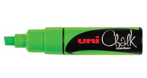 Uni Chalk Marker 8.0mm Chisel Tip Marker - Fluoro Green