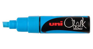 Uni Chalk Marker 8.0mm Chisel Tip Marker - Light Blue