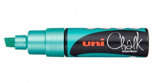 Uni Chalk Marker 8.0mm Chisel Tip Marker - Metallic Green