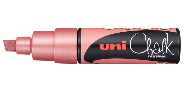 Uni Chalk Marker 8.0mm Chisel Tip Marker - Metallic Red