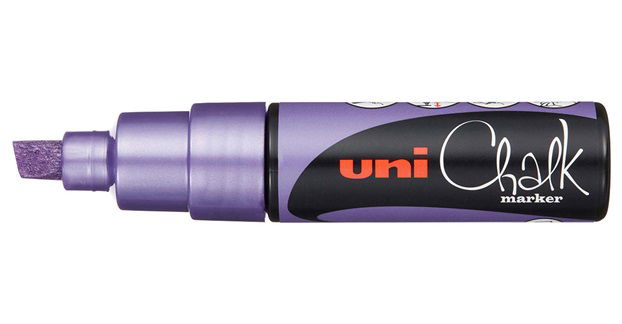 Uni Chalk Marker 8.0mm Chisel Tip Marker - Metallic Violet
