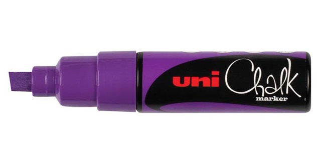 Uni Chalk Marker 8.0mm Chisel Tip Marker - Violet