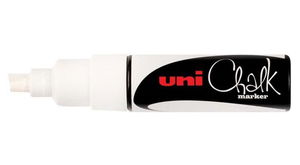Uni Chalk Marker 8.0mm Chisel Tip Marker - White