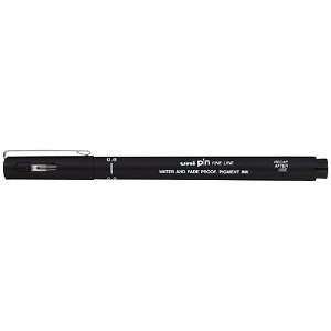 Uni-Ball Pin 200 0.8mm Black Permanent Fine Liner Pen