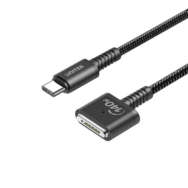 Unitek 2m USB-C to MagSafe 3 Charging Cable for MacBook - Black