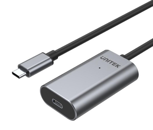 Unitek 5m USB 3.1 USB-C to USB-C Active Extension Cable - Space Grey